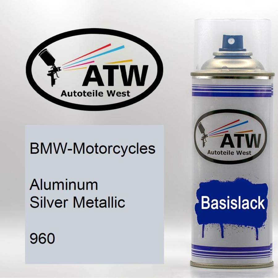 BMW-Motorcycles, Aluminum Silver Metallic, 960: 400ml Sprühdose, von ATW Autoteile West.